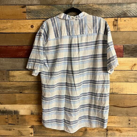 Even Tide Slim Fit Stripe Button Down Short Sleeve‎ Shirt Size XL - Picture 2 of 10